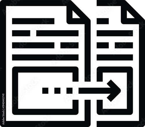 Modern copy document flat line vector illustration icon design concept. Icon for mobile and web graphics. Flat symbol, logo creative concept. Simple and clean flat pictogram