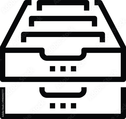 Modern archives flat line vector illustration icon design concept. Icon for mobile and web graphics. Flat symbol, logo creative concept. Simple and clean flat pictogram