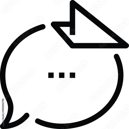 Modern speech bubbles flat line vector illustration icon design concept.