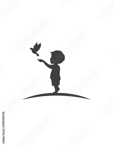 vector silhouette of a skier