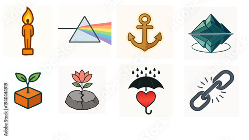 Quiet Resilience and Inner Strength Vector Icon Pack