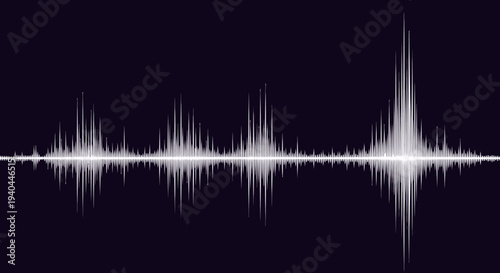 Sound wave pattern on black background vector illustration
