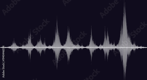 Sound wave pattern on black background vector illustration