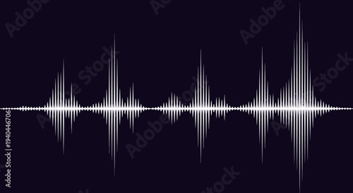 Sound wave pattern on black background vector illustration