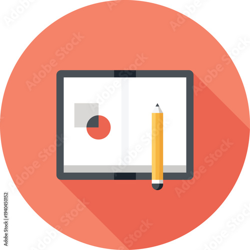 sketching flat web icon concept