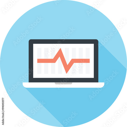 monitoring flat web icon concept