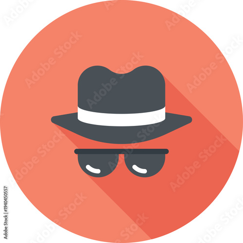 spy flat web icon concept