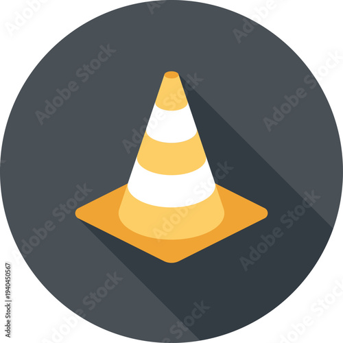 under construction flat web icon concept