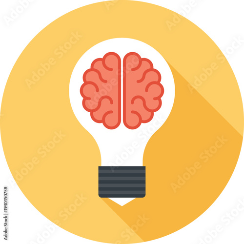 learn to think flat web icon concept