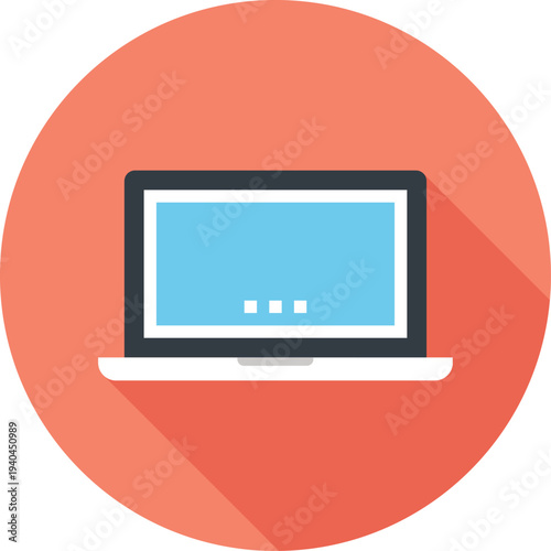 laptop flat web icon concept