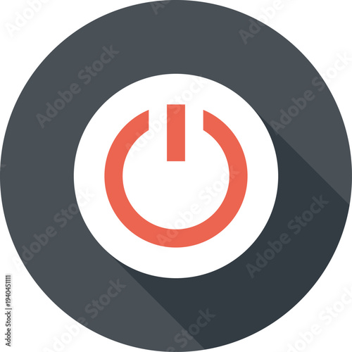 power button flat web icon concept