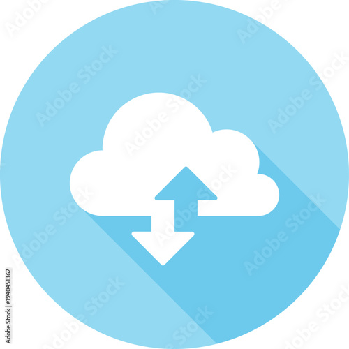 cloud services flat web icon concept