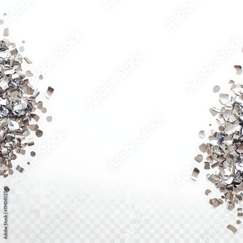 Shattered Glass Shards Exploding on White Background