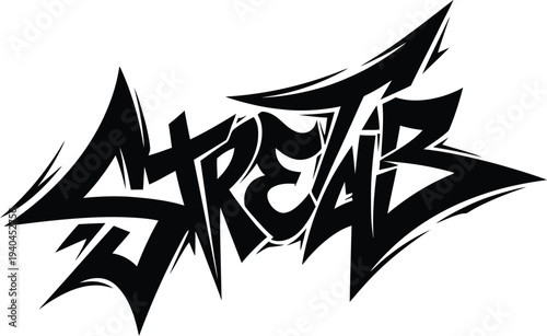 A stylized black graffiti logo reading Streets on a white background