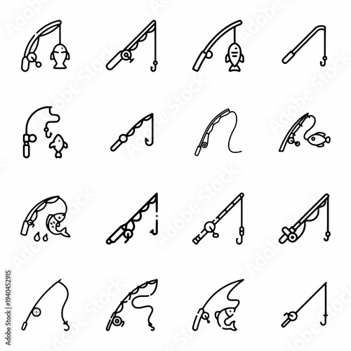 Set of icon Fishing