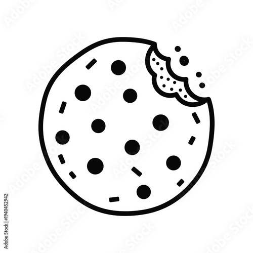 Chocolate chip cookie with a bite taken out