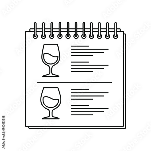 Wine tasting notes notepad