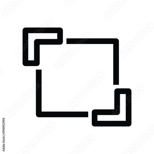 Simple black square frame icon on white background