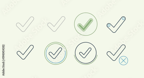 Collection of Checkmark Icons in Various Styles.