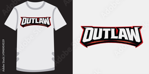 Modern stylish white tshirt design featuring bold gaming logo with dynamic typography and vibrant colors perfect for esports fans and casual wear