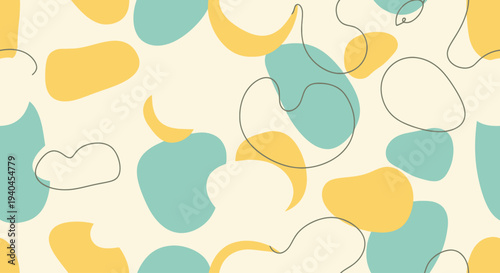 Colorful Abstract Shapes and Lines Pattern.