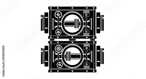 Combination Safe Locks Front View Illustration.