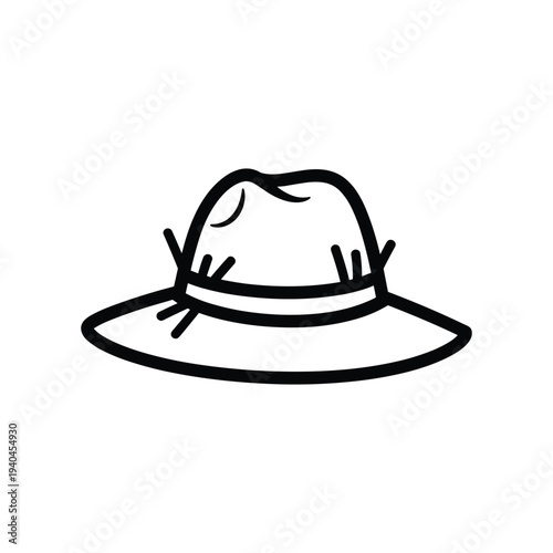 Simple black and white hat illustration
