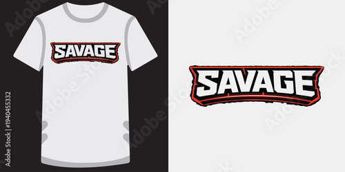 Modern stylish white tshirt mockup with bold retro gaming logo design showcasing a dynamic typography effect perfect for esports and casual wear