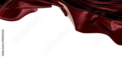 Luxurious burgundy satin fa...