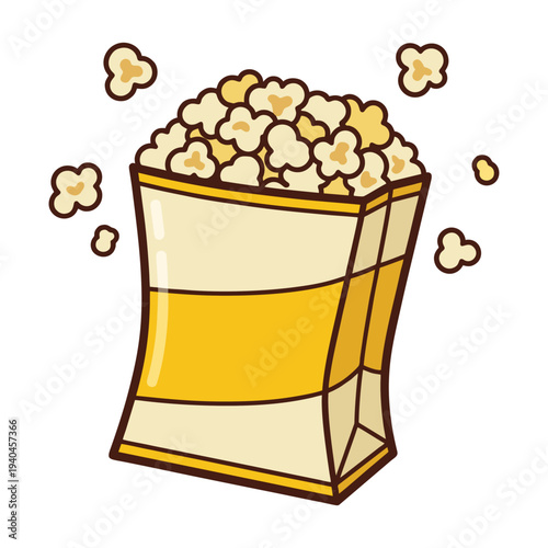 Popcorn Bag Snack Illustration for Movie and Cinema Theme