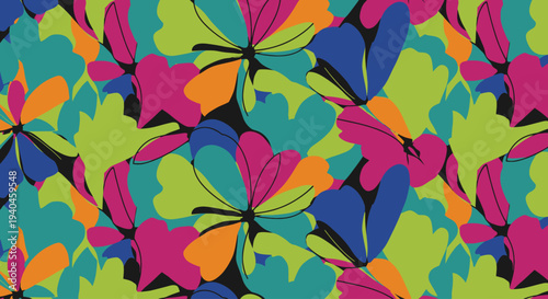 Colorful Butterfly Pattern with Vibrant Wings.