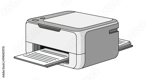 Inkjet Printer with Paper Tray Extended.