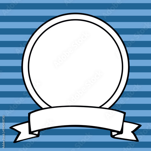 Photo vector frame on blue stripes background