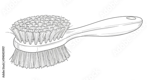 Detailed Illustration of a Scrub Brush.