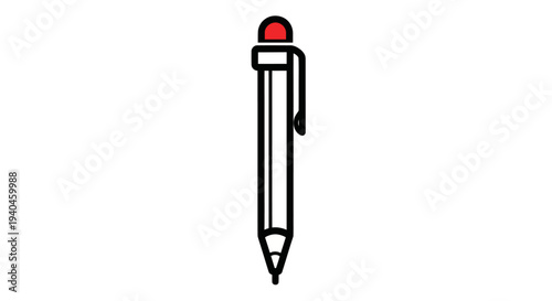 Black and White Pen with Red Clip.