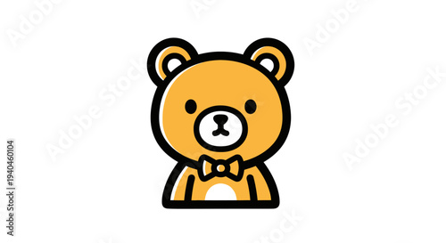 Cute Cartoon Bear Character Design Illustration.
