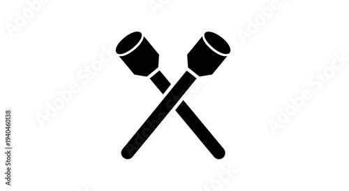 Crossed Drumsticks Music Instrument Vector Icon.