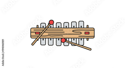 Xylophone Musical Instrument with Mallets.