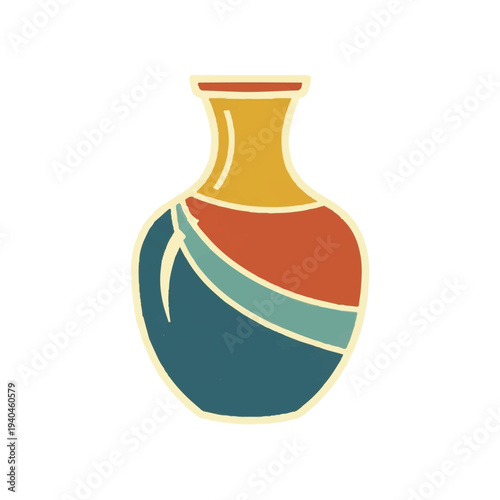 Colorful geometric vase illus...