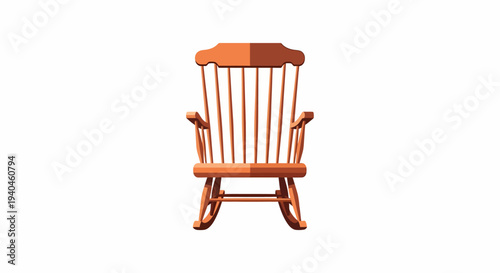 Wooden Chair with Spindles and Armrests.