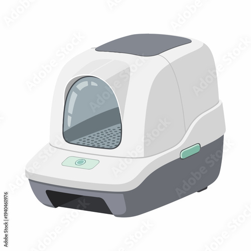 Innovative Cat Litter Box with Modern Design for Pet Care Blogs, Home Decor Websites, and Pet Accessory Advertisements