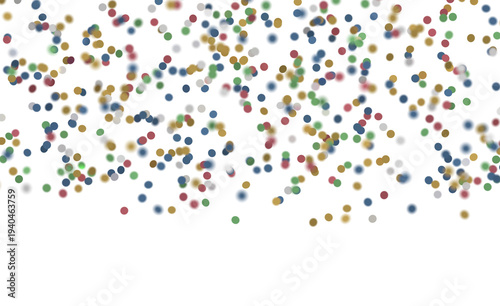 Abstract image with falling confetti dots on a white background, perfect for party design, birthday celebration, and fes