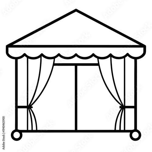 White garden gazebo with curtains outdoor summer canopy
