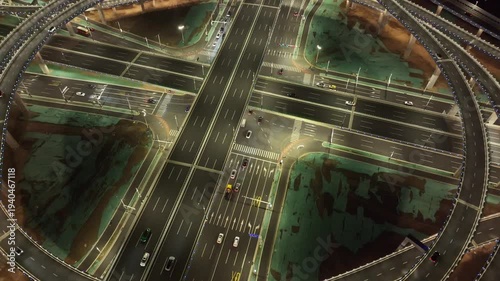 Night view of the Shagang Overpass in Zhangjiagang City