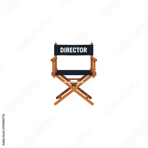 A directors chair with a black and brown wooden frame