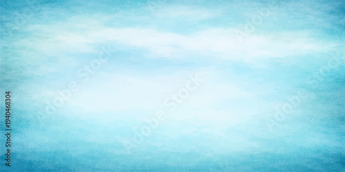 A beautiful clear blue sky background with abstract white clouds and light reflecting over a grunge nature landscape during a bright summer day