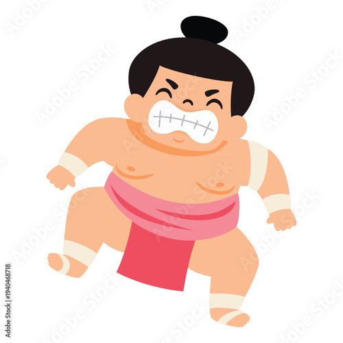 Japanese Cartoon Sumo Fighter Drawing