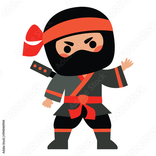 Japanese Cartoon Ninja Fighter Drawing