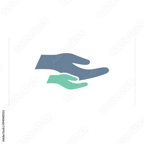 Colorful Helping Hands Icon for Support and Community Concepts