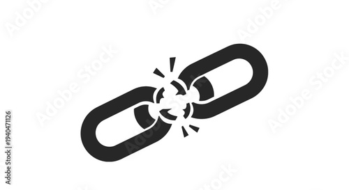 Broken Chain Link Illustration Design Element.